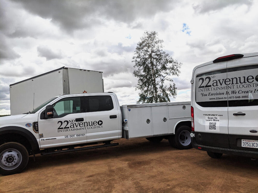 22nd Avenue Entertainment Logistics with Apex Stage, Ford F550 Puller and Transit 350 Production Van 